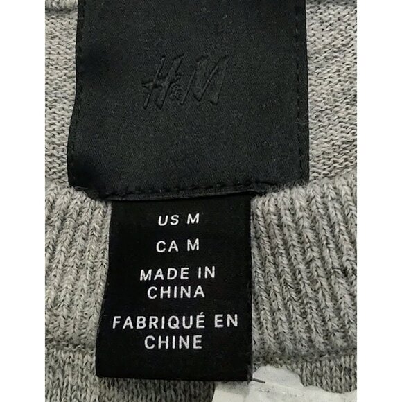 NWT H&M Men Crew Neck Long Sleeve Sweatshirt Sweater 100% Cotton Gray Size M - Picture 6 of 11